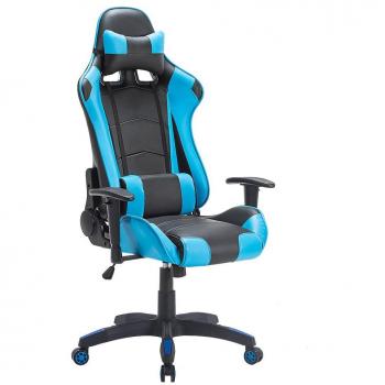 IntimaTe WM Heart Silla Gaming, Silla Gamer Ergonómica, Racing Silla Gamer con Reposacabeza Apoyo y Cojín Lumbar, Cuero Sintético PU, Oficina Silla Computadora,para Los Jugadores de PC Gamer, Azul