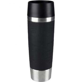 Taza Isotérmica Emsa 515615 Grande 500ml con Cierre Rápido, 100% Hermética, Silicona Negra