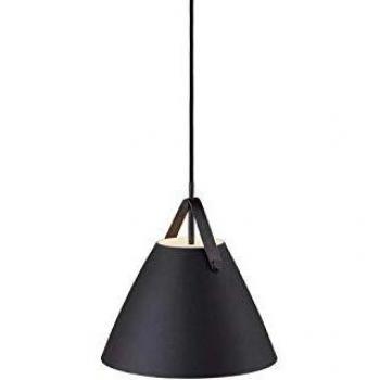 Lámpara colgante Strap de diseño en negro, Ø 27 cm