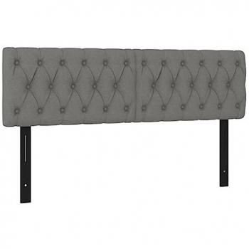Cabeceros 2 unidades de tela gris oscuro 72x7x78/88 cm