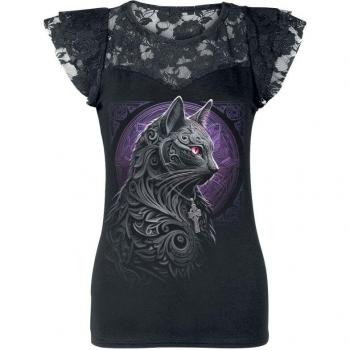 Spiral Gothic T-Shirt Celtic Whiskers for Women - Black - Sizes S to 4XL