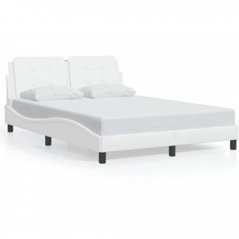 Cabecero de cama blanco 140x200 cm con cuero sintético