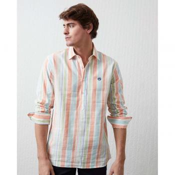 Camisa de hombre básica de lino con rayas