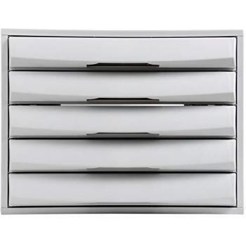 Exacompta 222040D - Caja organizadora, 5 cajones cerrados, color gris