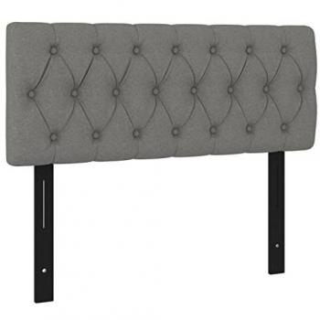 Cabecero de tela gris oscuro 100x7x78/88 cm