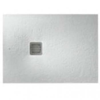 Roca - Plato de ducha extraplano de STONEX® con marco - Serie Terran, Color Blanco roto