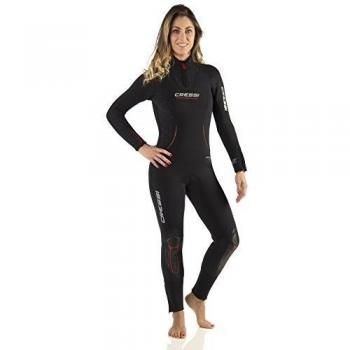 Cressi Lontra Plus All-In-One Lady - Traje para mujer, color negro / rojo, talla M
