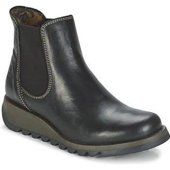 Fly London Salv Black Leather Wedge Chelsea Boots