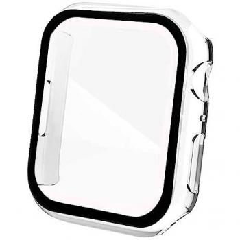Protector de PE con Cristal Templado Compatible con Relojes Inteligentes Apple Watch 4/5/6/SE (40mm) Transparente, Funda Protectora Ultra Delgada de Protección Completa, Resistente a Ara