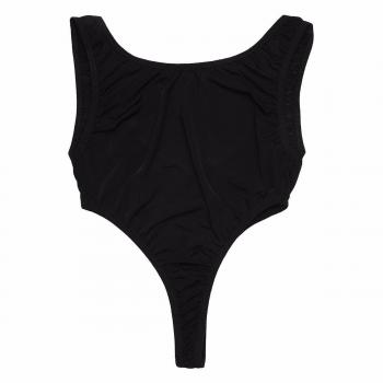 FEESHOW Mujeres Sin Mangas Stretch Bodysuit Leotardo Chaleco Top Negro Talla Única
