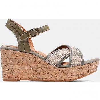 Sandalias de cuña Elleri Plum de mujer con elegantes tiras cruzadas y pulsera al tobillo - Modelo exclusivo de Clarks