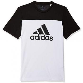adidas YB TR EQ tee Camiseta de Manga Corta, Niños, White/Black, 4-5Y