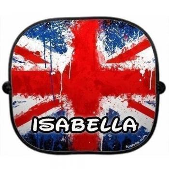 Parasol para coche personalizable - Bandera británica Union Jack - x 1 plegable para niños visera solar con tu nombre pantalla UV regalo recién nacido panel solar por Fonfella