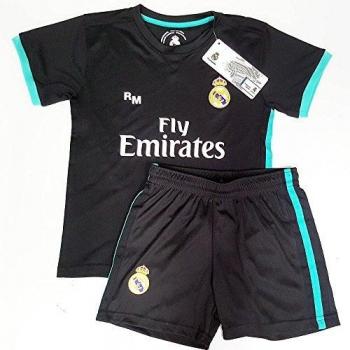 Segunda Equipación Infantil Réplica Oficial del Real Madrid Temporada 17/18, Color Negro