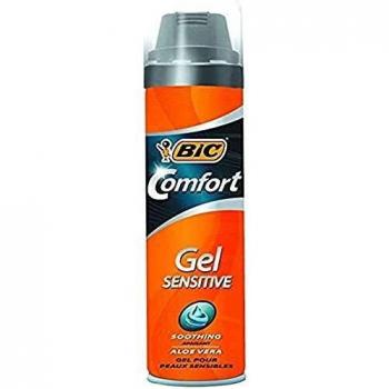 Juego de 5 botes de gel de afeitado de 200 ml BIC Comfort Sensitive, para pieles sensibles