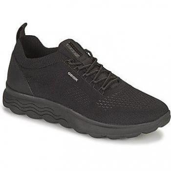 Geox Spherica Men's Low-Top Running Sneakers with Lace-Up Closure in Black