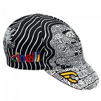 Gorra de Ciclismo Cinelli LOLOBUKO, diseño negro multicolor, talla única unisex adulto