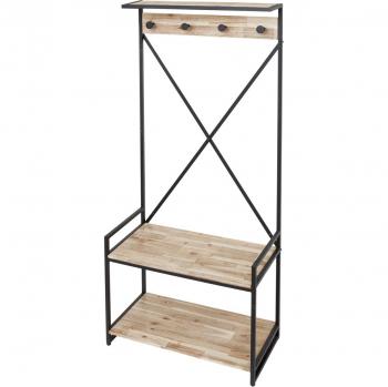 Mueble Recibidor Edena - Estructura de Metal y Madera de Acacia, H184 cm, Atmosphera créateur d'intérieur