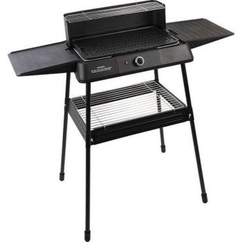 Jata BQ1002 Barbacoa Eléctrica con Patas 1800W Superficie 400x240mm Parrilla de Aluminio Extraíble Termostato Regulable 2 Opciones de Cocin