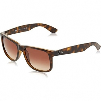 Ray-Ban Justin RB4165 - Gafas de Sol Unisex, Marrón Degradada, 55mm, Modelo Clásico Cuadrado Havana
