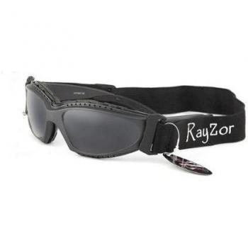 Rayzor Profesional UV400 GunMetal gris 2 En 1 Ciclismo - MTB Gafas de sol / Gafas, con un anti niebla trata el ahumado antideslumbrante claridad del objetivo y desmontable con elástico diadema y interior acolchado de espuma