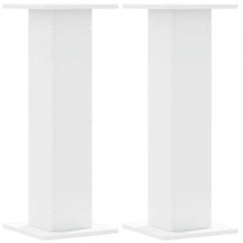 White Engineered Wood Speaker Stands 2 pcs 30x30x80 cm