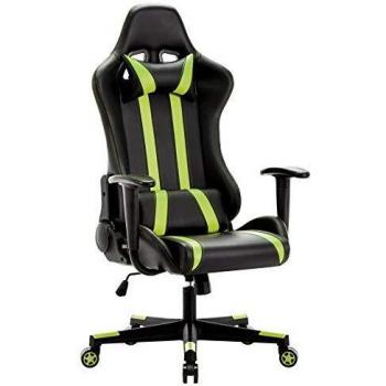 IntimaTe WM Heart Silla Gaming, Silla Gaming Ergonómica Silla de Escritorio de Oficina Racing Silla Computadora Respaldo Alto Cojín Lumbar & Cabeza Almohada Verde
