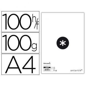 Liderpapel Antartik Papel A4 100g/m² Liso Blanco Paquete de 100 Hojas