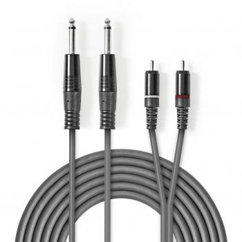 Cable de audio estéreo Nedis 2X 6.35mm M-2X RCA M 1.5m Gris