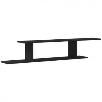 Estante de TV de pared en roble negro 125 x 18 x 23 cm, mueble moderno y funcional para organización en casa