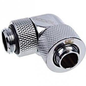 Alphacool Eiszapfen 13/10mm Threaded Rotatable 90 Degree G1 / 4 Fitting - Chrome