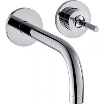 Hansgrohe Mezclador Monomando AXOR Uno para Lavabo Empotrado, rosetas para Montaje en Pared, proyección 165mm, Color: Níquel Cepillado - 38113820