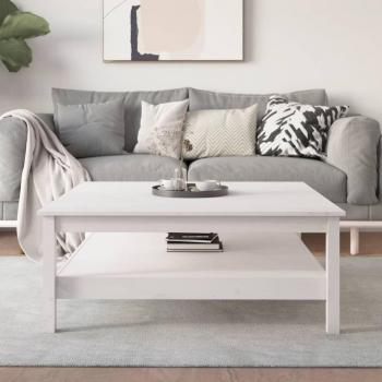 vidaXL Coffee Table White 100x100x40 cm Solid Wood Pine