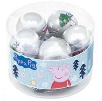 Pack de 10 bolas de Navidad Peppa Pig con efecto nieve y decoración a mano