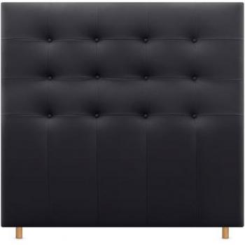 Cabecero Capitoné hasta el Suelo ACUALINE 145cm Tapizado en Polipiel Negro para Camas de 120/135/140 cm