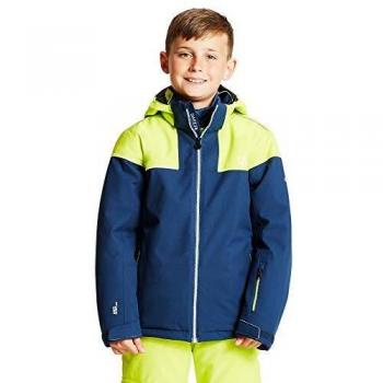Dare2b Entail Waterproof & Breathable High Loft Insulated Foldaway Hooded Ski & Snowboard Jacket with Snowskirt and Reflective Detail Jackets Waterproof, Unisex niños, Fiery Coral, 13 Yr