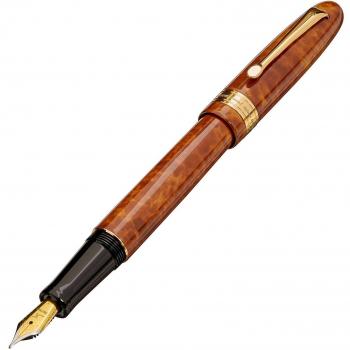 Xezo Phantom pluma estilográfica. Edición limitada de 500. Por separado numerados. Tapón de rosca. 18-karat chapado en oro. Triple capa de revestimiento traslúcido