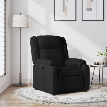 Sillón reclinable de tela negro Vidaxl con estructura robusta, tapizado en tela suave y resistente, mecanismo de reclinación ajustable, reposabrazos acolchados, base sólida para mayor estabilidad y comodidad