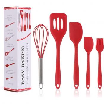 Juego de Utensilios de Cocina de Silicona Antiadherentes - Set de Herramientas para Cocinar, Batidores de Huevos, Cepillo para Aceite y Utensilios para Hornear