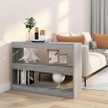 Estantería divisor de espacios 100x30x72 cm en color gris Sonoma, blanco, negro y roble Sonoma, ideal para oficina, estudio, sala de estar y dormitorio