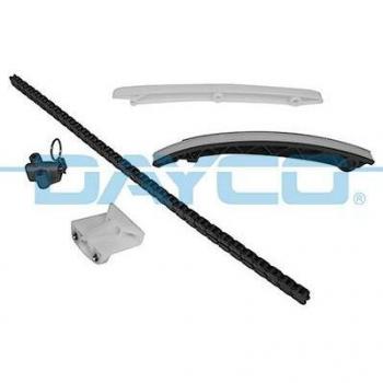Kit de cadena de distribución DAYCO KTC1197 con componentes de alta calidad, incluye cadenas, tensores y guías para un rendimiento óptimo del motor