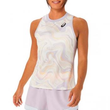 Camiseta Tirantes Asics Women Match Graphic Tank Gris Crema Mujer