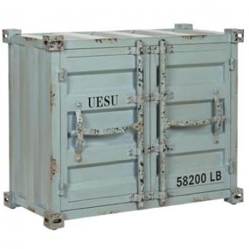 Botellero Turquesa Home ESPRIT de Metal y Madera MDF 77 x 37 x 64 cm
