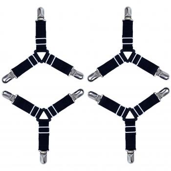 Hoja de cama correas tirantes Clips – ajustable triángulo tirantes correas de pinzas soporte Clip para cama hojas, fundas de colchón, cojín de sofá