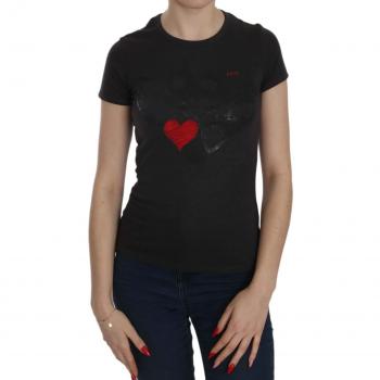 Hearts Print Short Sleeve Casual Shirt Top