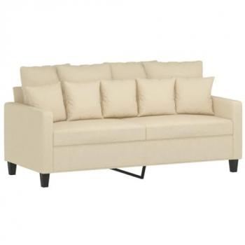 Sofá de 2 plazas de tela color crema 140 cm