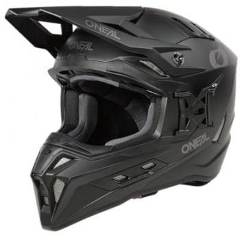 Casco de motocross O'Neal EX-SRS Solid Negro, Carcasa ABS, Forro Confort, Rejillas de ventilación para óptima ventilación y refrigeración, Adulto, Talla XS