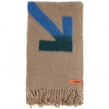 Off-White Contrasting Jacquard Mohair Wool Blanket - Multicolor Unisex, One Size