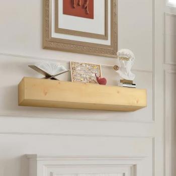 Vevor Rustic Natural Wood Fireplace Mantel Shelf, 60 x 8 x 6, 50 lbs Weight Capacity, Wall Mounted Floating Farmhouse Decor