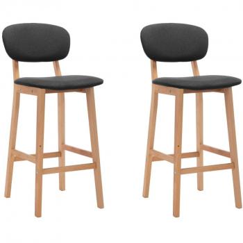 Taburetes de Bar de Tela Gris Oscuro - 2 Piezas, Diseño Moderno, Asiento Acolchado, Estructura Resistente, Altura Ajustable